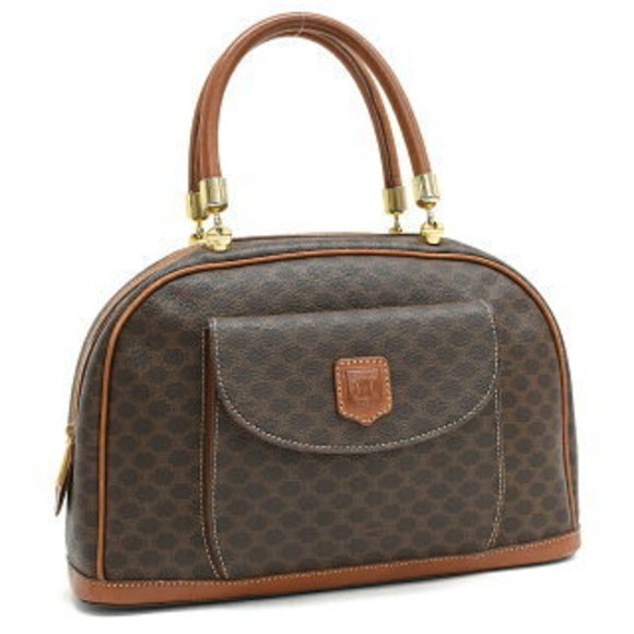 Celine Macadam Handbag Brown Leather - Picture 1 of 8